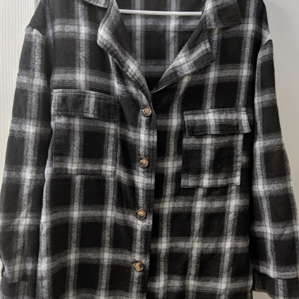 Astronaut Kitten Upcycled Flannel Shirt - Picture 3 of 3